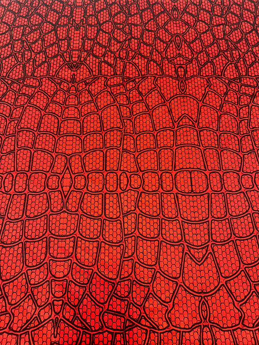 Spider Web Fabric - Black & Red