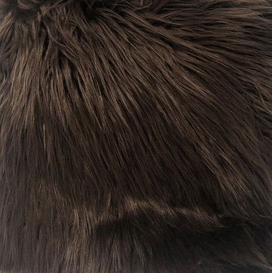 Brown Solid Shaggy Faux Fur Sample