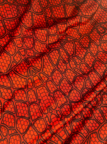Spider Web Fabric - Black & Red