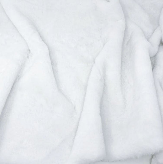 White Teddy Bear Faux Fur Sample