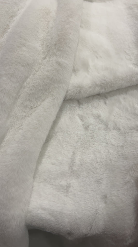 White Teddy Bear Faux Fur Sample