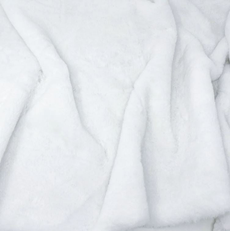 White Teddy Bear Faux Fur Sample - Cosplay Fabric By the Yard - CosRoads Alley