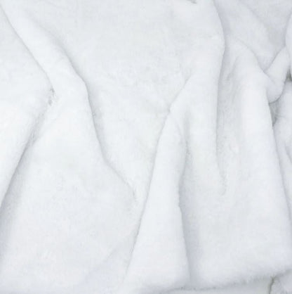 White Teddy Bear Faux Fur Sample - Cosplay Fabric By the Yard - CosRoads Alley